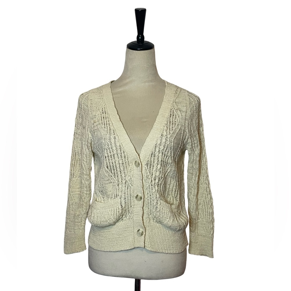 Yaya Alfalo Cream Cardigan Sweater